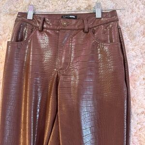 Fashion Nova Chocolate Faux Leather Trousers